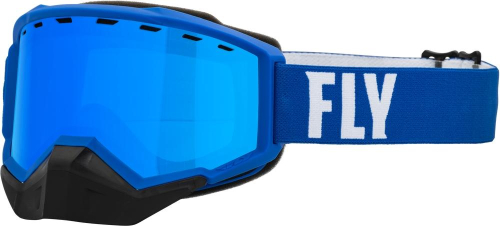 Fly Racing - Fly Racing Focus Goggles - 37-50081 - Blue/White / Sky Blue Mirror Blue Lens - OSFM