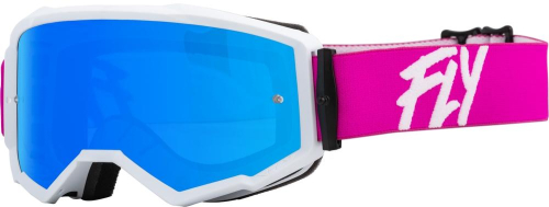 Fly Racing - Fly Racing Zone Goggles - 37-51504 - Pink/White / Sky Blue Mirror Smoke Lens - OSFM