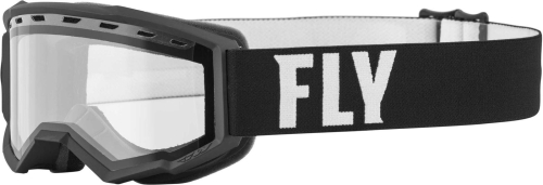 Fly Racing - Fly Racing Focus Snow Youth Goggles - 37-50160 - Black/White / Clear Lens - OSFM