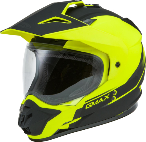 G-Max - G-Max GM11D Dual Sport Scud Helmet - G1113685 - Matte Hi-Vis/Black - Medium