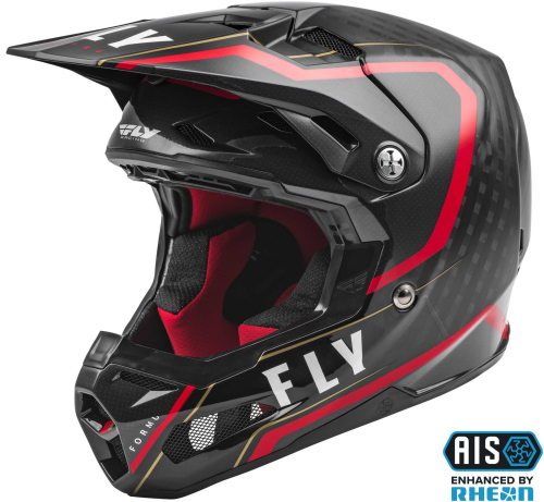 Fly Racing - Fly Racing Formula Carbon Axon Helmet - 73-4422XS - Black/Red/Khaki - X-Small