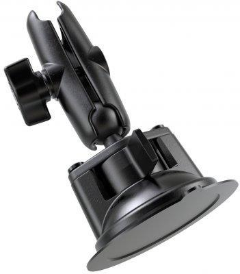 RAM Mounts - RAM Mounts RAM Twist Lock Suction Cup Mount with Standard Double Socket Arm & 1in. Ball with X-Grip - RAM-B-166-UN7