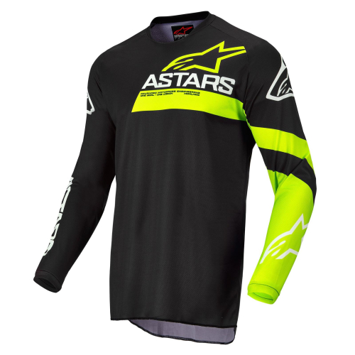 Alpinestars - Alpinestars Fluid Chaser Jersey - 3762422-155-L - Black/Yellow Fluo - Large