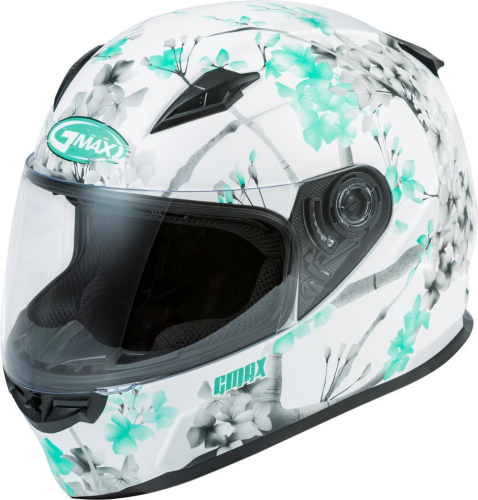 G-Max - G-Max FF-49 Blossom Women Helmet - F1496866 - Matte White/Teal/Gray - Large