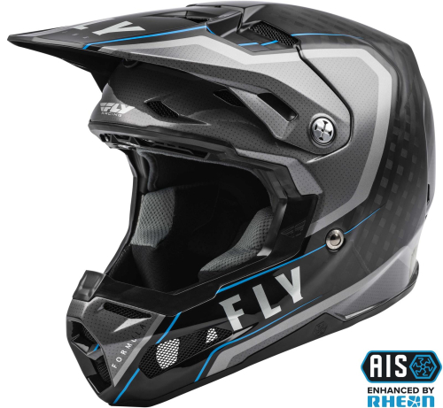 Fly Racing - Fly Racing Formula Carbon Axon Helmet - 73-4423M - Black/Gray/Blue - Medium