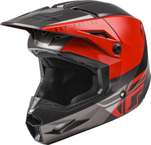 Fly Racing - Fly Racing Kinetic Straight Edge Youth Helmet - 73-8635YM - Red/Black/Gray - Medium