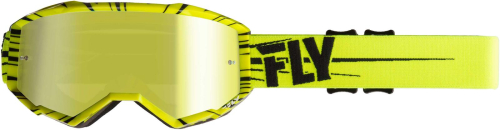 Fly Racing - Fly Racing Zone Goggles - 37-5142 - Hi-Vis Yellow/Black / Gold Mirror/Smoke Lens - OSFM