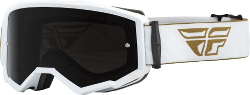 Fly Racing - Fly Racing Zone Goggles - 37-51503 - Gold/White / Dark Smoke Mirror Smoke Lens - OSFM