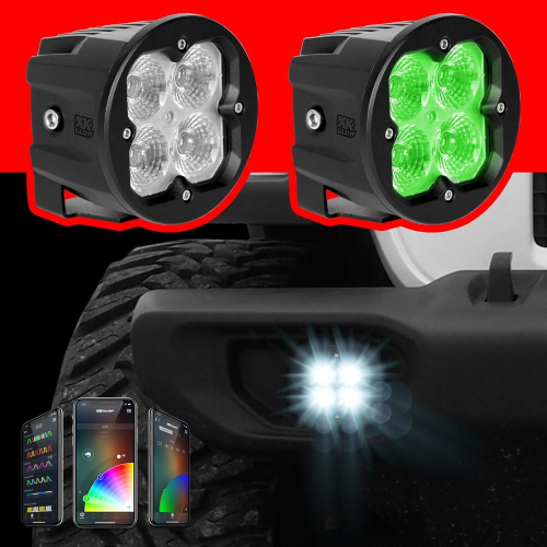 XK Glow - XK Glow Spot Pattern ROUND RGB POD LIGHTS without Controller - XK065003-S