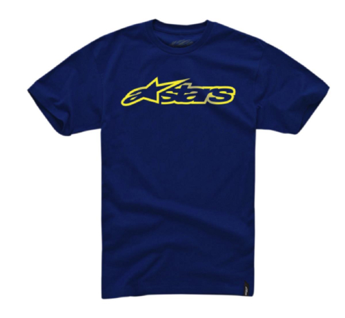 Alpinestars - Alpinestars Blaze T-Shirt - 1032-72032-7050-MD - Navy/Yellow - Medium