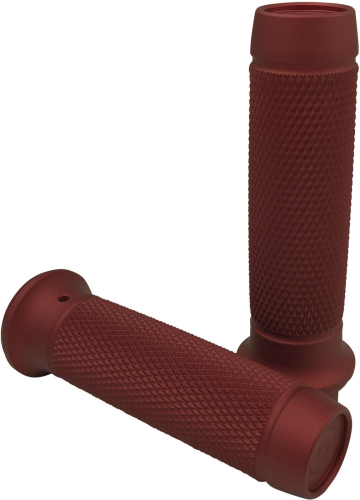 Brass Balls Cycles - Brass Balls Cycles Knurled Moto Grips - Red - BB08-257