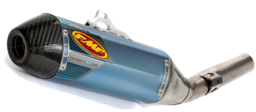 FMF Racing - FMF Racing Factory 4.1 RCT Slip-On - Blue Anodized Titanium Muffler - Titanium Midpipe - Carbon Endcap - 045490