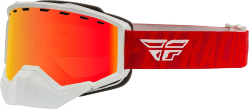 Fly Racing - Fly Racing Focus Snow Goggles - FLB-045 - White/Red / Red Mirror Brown Lens - OSFM