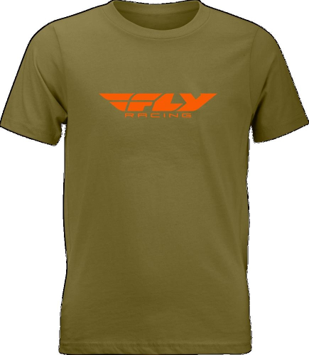 Fly Racing - Fly Racing Fly Corporate Youth T-Shirt - 352-0676YS - Olive/Orange - Small