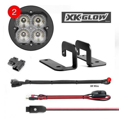 XK Glow - XK Glow Spot Pattern ROUND RGB POD LIGHTS with Controller - XK065003-S-KIT