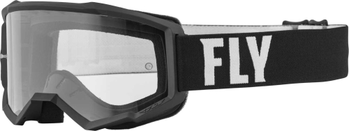 Fly Racing - Fly Racing Focus Youth Goggles - 37-51321 - Black/White / Clear Lens - OSFM