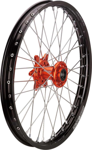 Moose Racing - Moose Racing SX-1 Complete Front  Wheel - 21in. x 1.60in. -  Black Wheel/Orange Hub - MF-16021-BKOR