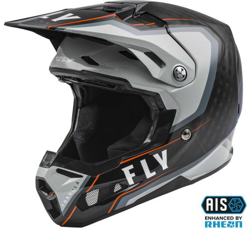 Fly Racing - Fly Racing Formula Carbon Axon Helmet - 73-4428S - Black/Gray/Orange - Small