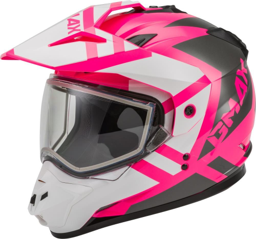 G-Max - G-Max GM-11S Trapper Womens Helmet with Electric Shield - G4112405 - Pink/White/Gray - Medium