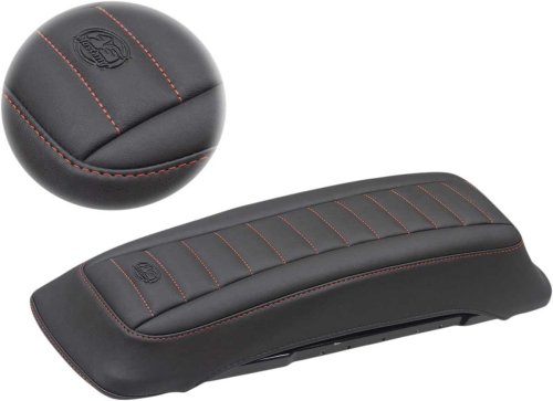 Mustang - Mustang Saddlebag Lid Cover - Deluxe Black/Red - 77637AB