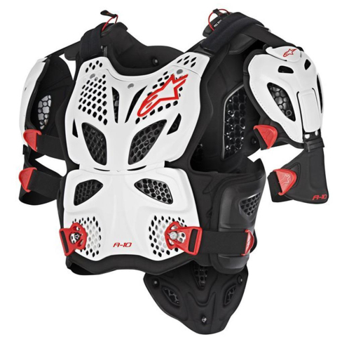 Alpinestars - Alpinestars A-10 Chest Protector - 6700517-213-XL2 - White/Black/Red - XL-2XL