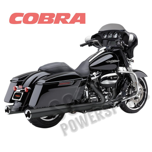 Cobra - Cobra PowrFlo 4-1/2in. Slip-On Mufflers - Black - 6215RB