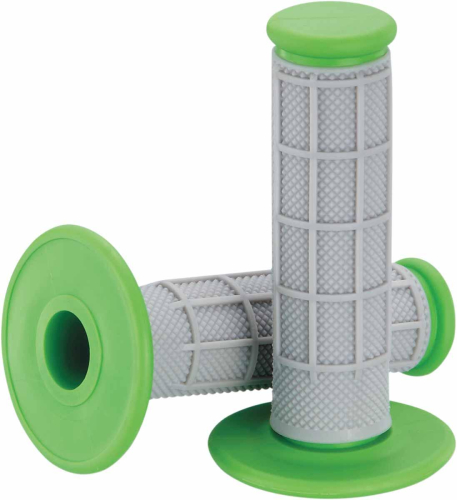 Moose Racing - Moose Racing Qualifier Half Waffle Grips - Gray/Green - 0630-1832