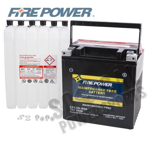 Fire Power - Fire Power Sealed AGM Battery - CTX30L-BSA