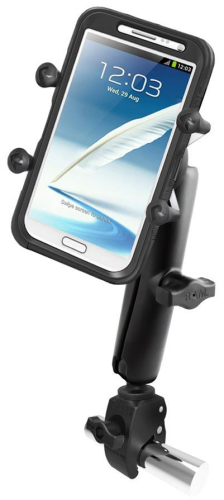 RAM Mounts - RAM Mounts Tough-Claw Base with Long Double Socket Arm with Universal Grip Phone Holder - RAMB400CUN10U