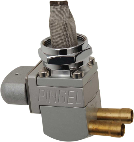 Pingel - Pingel Guzzler Fuel Valve - 22mm - Dual 90 Deg. 5/16in. Outlet - Clear Anodized - GV211G