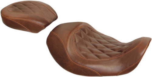 Mustang - Mustang Wide Tripper Forward Solo Seat - Diamond Stitch - Brown - 76711