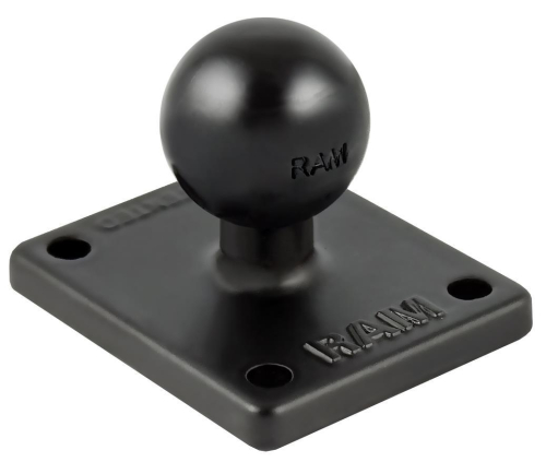 RAM Mounts - RAM Mounts RAM 2in.x1.7in. Base with 1in. Ball for Universal AMPs Hole Pattern for Garmin & TomTom - RAM-B-347U