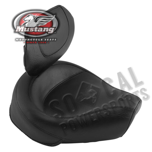 Mustang - Mustang Wide Touring Vintage Solo Seat with Driver Backrest - 79126