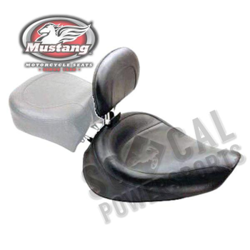 Mustang - Mustang Wide Touring Vintage Solo Seat with Driver Backrest - 79348