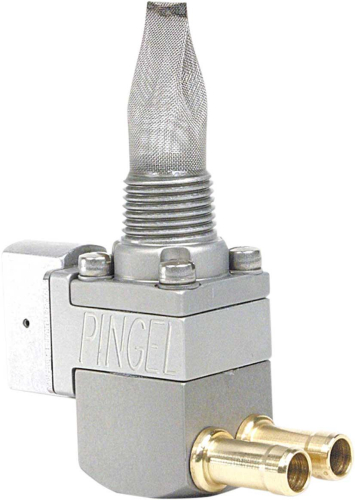 Pingel - Pingel Guzzler Fuel Valve - 3/8in. NPT - 90 Deg. Dual 5/16in. Outlets - Clear Anodized - GV111G