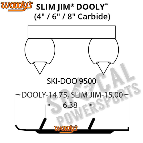 Woodys - Woodys Dooly Carbide Wear Rods - 4in. - DS4-9500