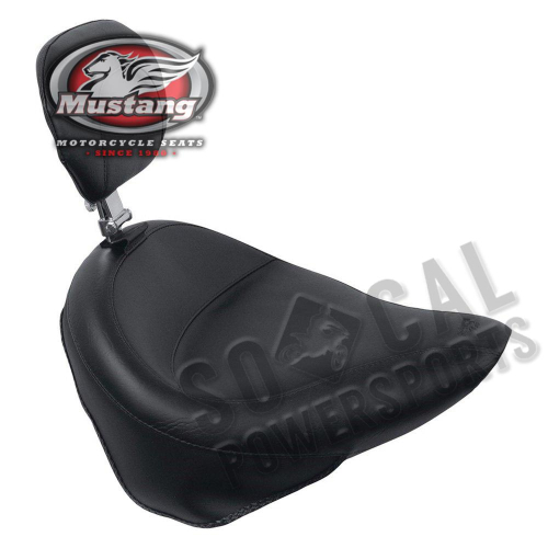 Mustang - Mustang Wide Touring Vintage Solo Seat with Driver Backrest - 79487