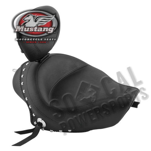 Mustang - Mustang Wide Touring Studded Solo Seat with Driver Backrest - 79439