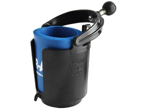 RAM Mounts - RAM Mounts RAM Self-Leveling Cup Holder with 1in. Ball & Cozy - RAM-B-132BU