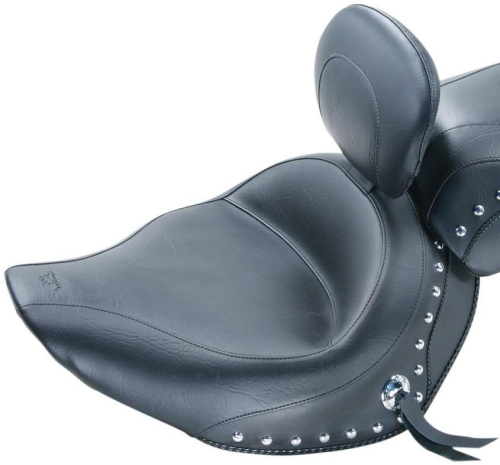 Mustang - Mustang Wide Touring Solo Seat with Driver Backrest - Studded - 79452