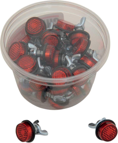 Chris Products - Chris Products Mini License Plate Reflectors - Red - CH40R