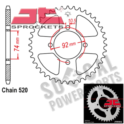 JT Sprockets - JT Sprockets Steel Rear Sprocket - 42T - JTR1912.42