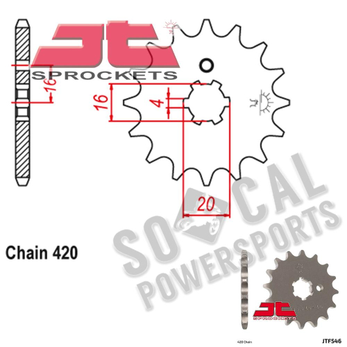 JT Sprockets - JT Sprockets Steel Front Sprocket - 13T - JTF546.13