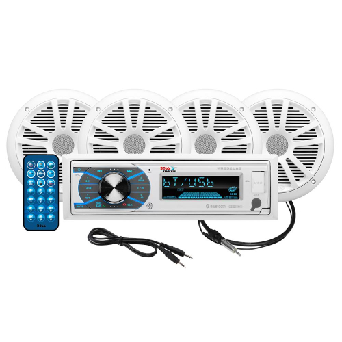 Boss Audio - Boss Audio MCK632WB.64 Package AM/FM Digital Media Receiver; 2 Pairs of 6.5" Speakers &amp; Antenna