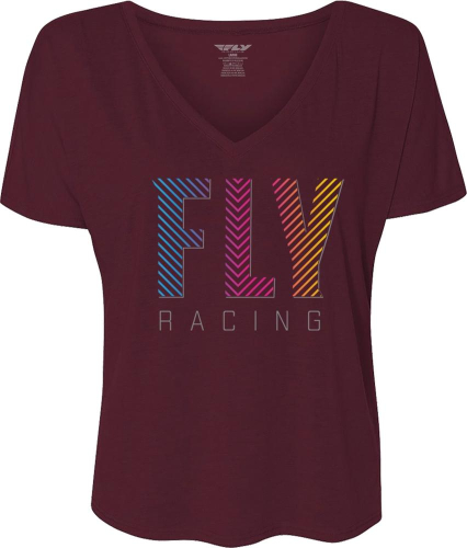 Fly Racing - Fly Racing Fly Like4Like Womens T-Shirt - 356-0091L - Burgandy - Large