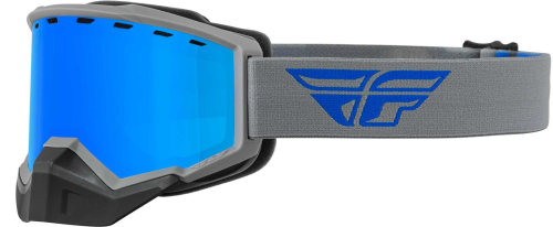 Fly Racing - Fly Racing Focus Snow Goggles - 37-50076 - Black/Gray/Blue / Sky Blue Mirror/Smoke Lens - OSFM