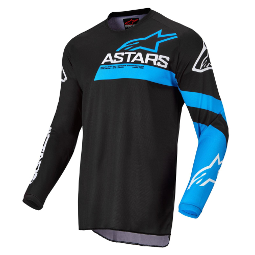 Alpinestars - Alpinestars Fluid Chaser Jersey - 3762422-1773-L - Black/Blue Neon - Large