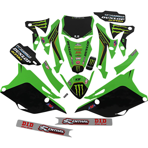 DCOR - DCOR 2020 Monster Energy Kawasaki Complete Graphics Kit - Black - 20-20-120