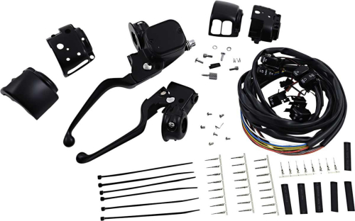 Drag Specialties - Drag Specialties Matte Black Handlebar Control Kit with Mechanical Clutch with Switch - 0610-2149