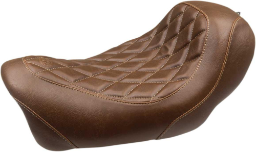 Mustang - Mustang Wide Tripper Forward Solo Seat - Diamond Stitch - Brown - 75043